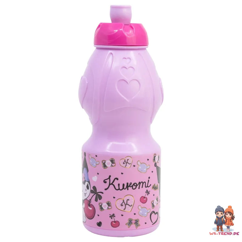 Kuromi Hello Kitty 2 tlg. Lunch Set Brotdose mit 3 Kammern Trinkflasche 400 ml - WS-Trend.de