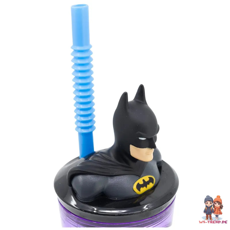 DC Comics Batman 3D Deckel Kinder Trinkbecher Becher mit integriertem Halm - WS-Trend.de