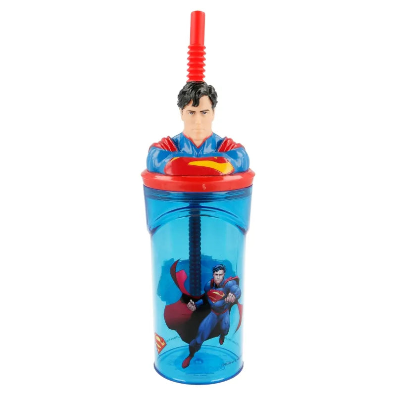 DC Comics Superman 3D Deckel Kinder Trinkbecher Becher mit integriertem Halm - WS-Trend.de