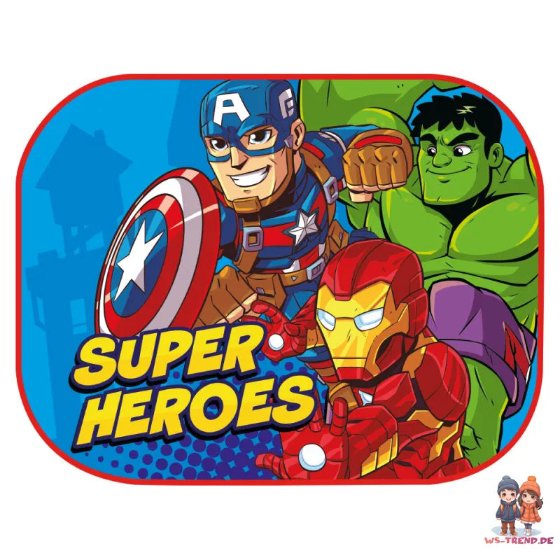 Marvel Avengers Kinder Sonnenschutz fürs Auto 2er Set 35x44 cm - WS-Trend.de
