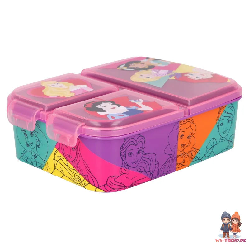 Disney Princess 2 teiliges Set Brotdose 3 Kammern - Trinkflasche - WS-Trend.de Arielle Jasmin