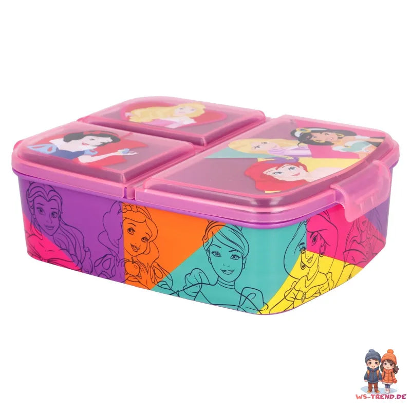 Disney Princess 2 teiliges Set Brotdose 3 Kammern - Trinkflasche - WS-Trend.de Arielle Jasmin