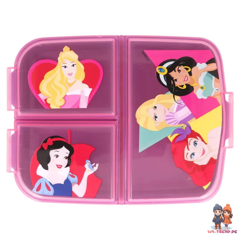 Disney Princess 2 teiliges Set Brotdose 3 Kammern - Trinkflasche - WS-Trend.de Arielle Jasmin