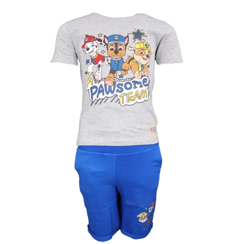 Paw Patrol Chase Kinder Sommer Set Shirt plus Shorts - WS-Trend.de Sommerset T-Shirt 98-128 Blau Rot Baumwolle