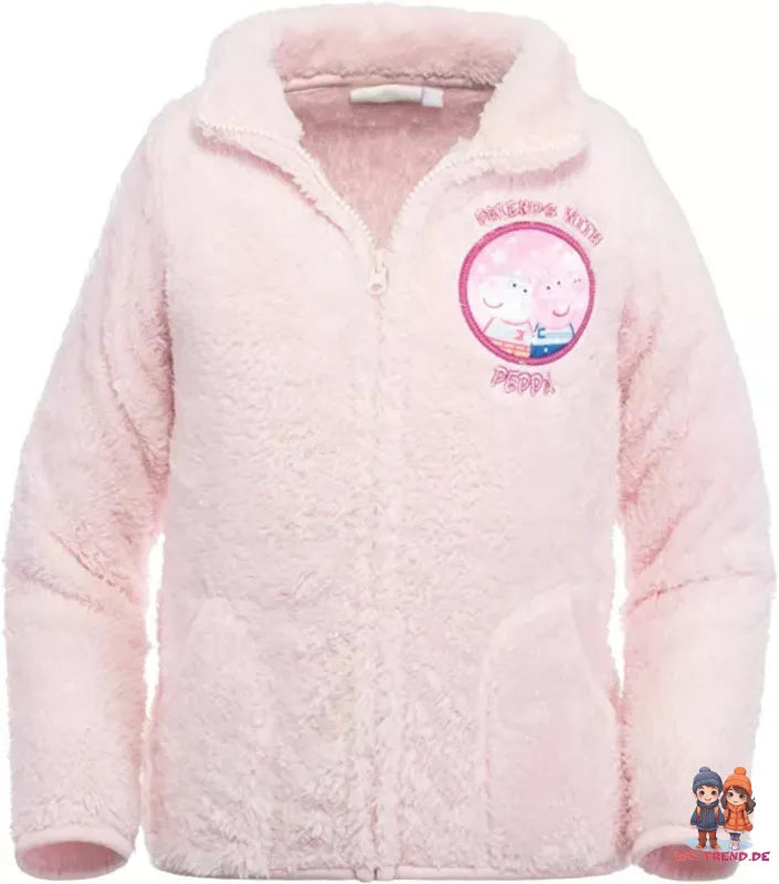 Peppa Wutz Lucie Locke Kinder Fleece Jacke Langfloor - WS-Trend.de Pig Mädchen Gr. 98 bis 116