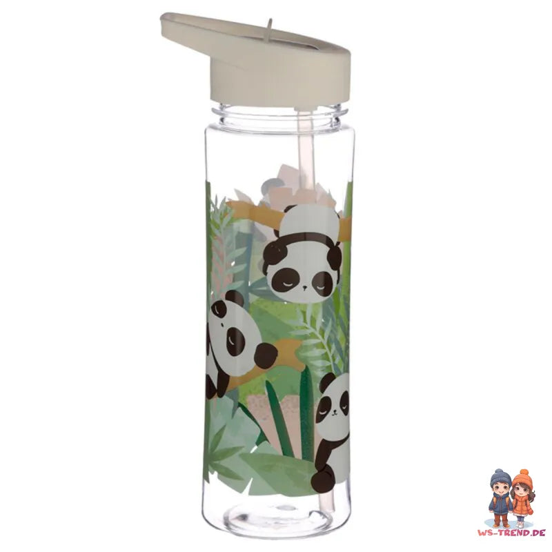 Kleiner Panda Kinder Wasserflasche Trinkflasche Flasche Trinkhalm 550 ml - WS-Trend.de