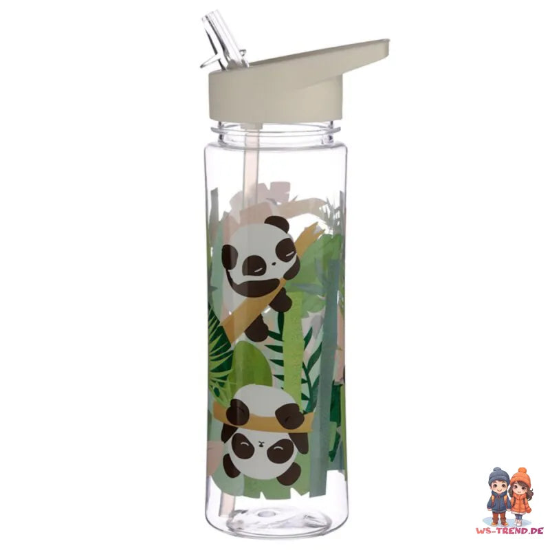 Kleiner Panda Kinder Wasserflasche Trinkflasche Flasche Trinkhalm 550 ml - WS-Trend.de