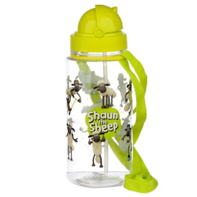 Shaun das Shaf Kinder Wasserflasche Trinkflasche Flasche Trinkhalm Gurt 450 ml - WS-Trend.de