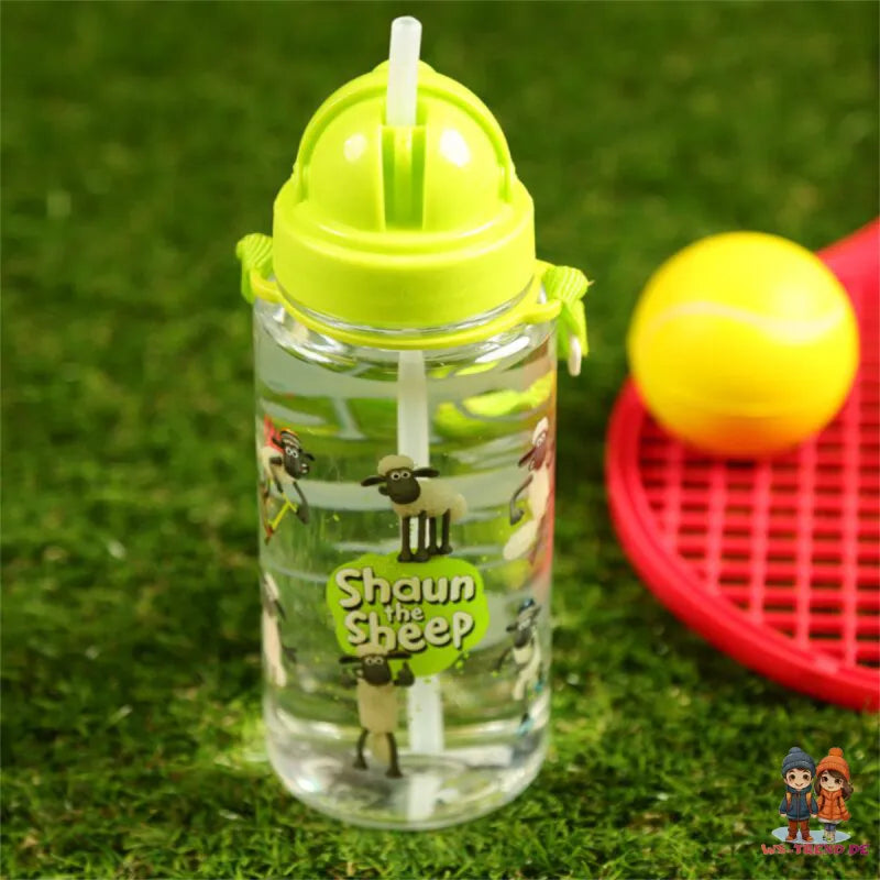 Shaun das Shaf Kinder Wasserflasche Trinkflasche Flasche Trinkhalm Gurt 450 ml - WS-Trend.de