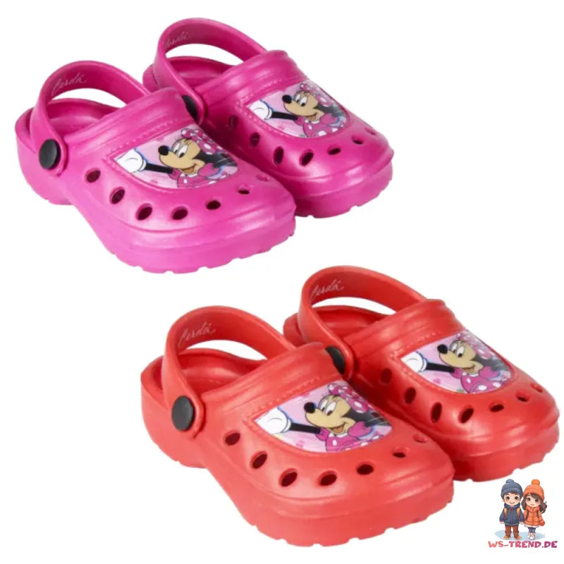 Disney Minnie Maus Kinder Mädchen Clogs Badeschuhe - WS-Trend.de Latschen Gr. 22 bis 29
