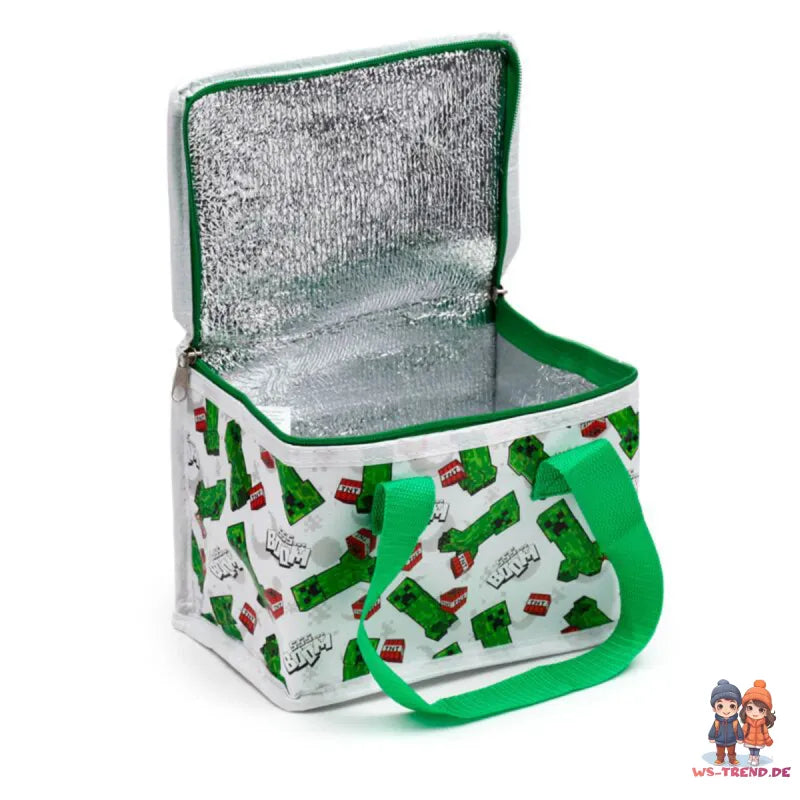 Minecraft Creeper Kühltasche Lunchtasche Isotasche 14x14x21 cm - WS-Trend.de