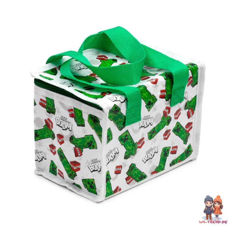 Minecraft Creeper Kühltasche Lunchtasche Isotasche 14x14x21 cm - WS-Trend.de