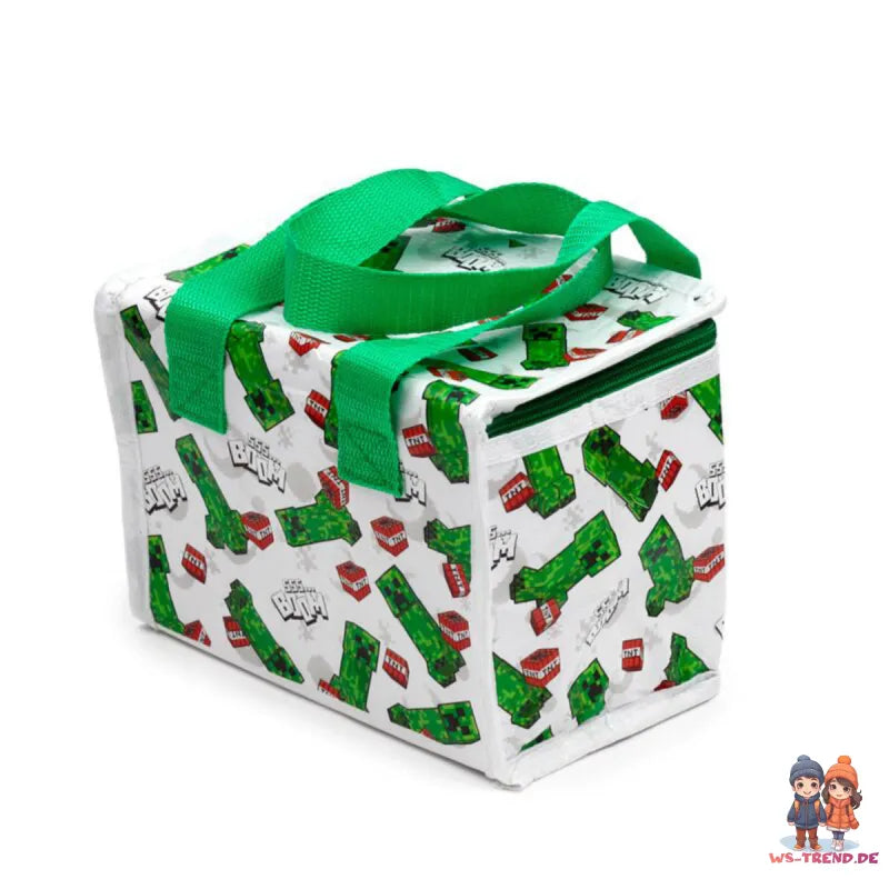 Minecraft Creeper Kühltasche Lunchtasche Isotasche 14x14x21 cm - WS-Trend.de