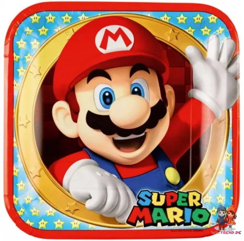 Super Mario XL Geburtstag Deko Set 60tlg.Geschirr Kinder Partyset Tischdecke - WS-Trend.de