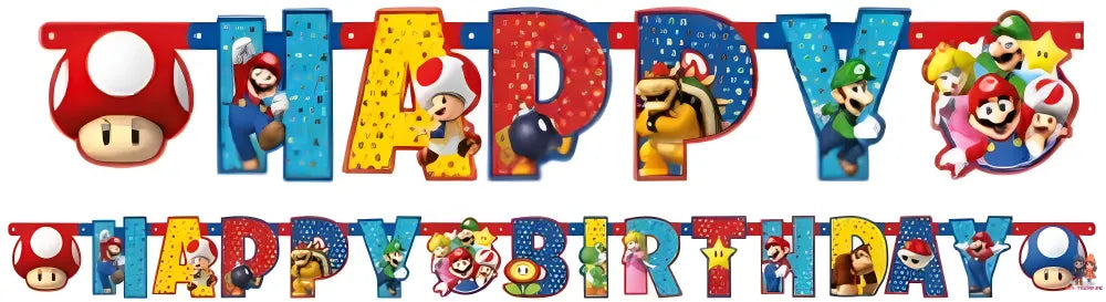 Super Mario XL Geburtstag Deko Set 60tlg.Geschirr Kinder Partyset Tischdecke - WS-Trend.de