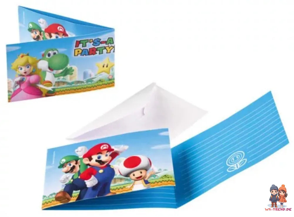Super Mario XL Geburtstag Deko Set 60tlg.Geschirr Kinder Partyset Tischdecke - WS-Trend.de