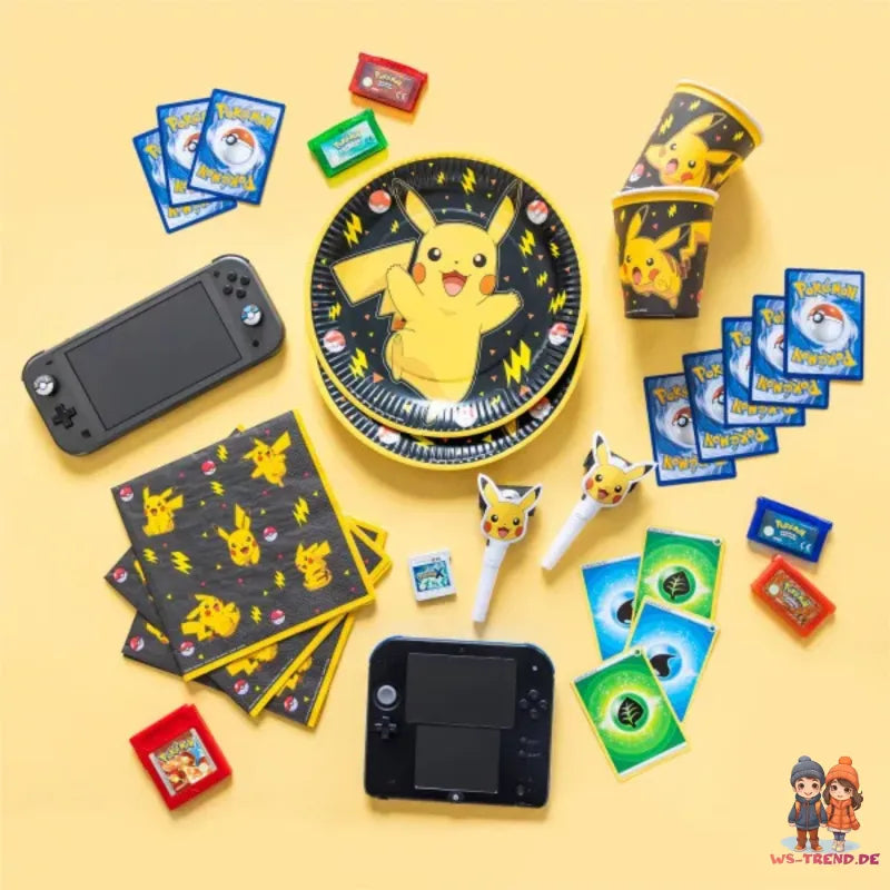 Pokemon Pikachu Kinder Geburtstag Deko Set 32 tlg. Geschirr Partyset - WS-Trend.de tlg.Geschirr