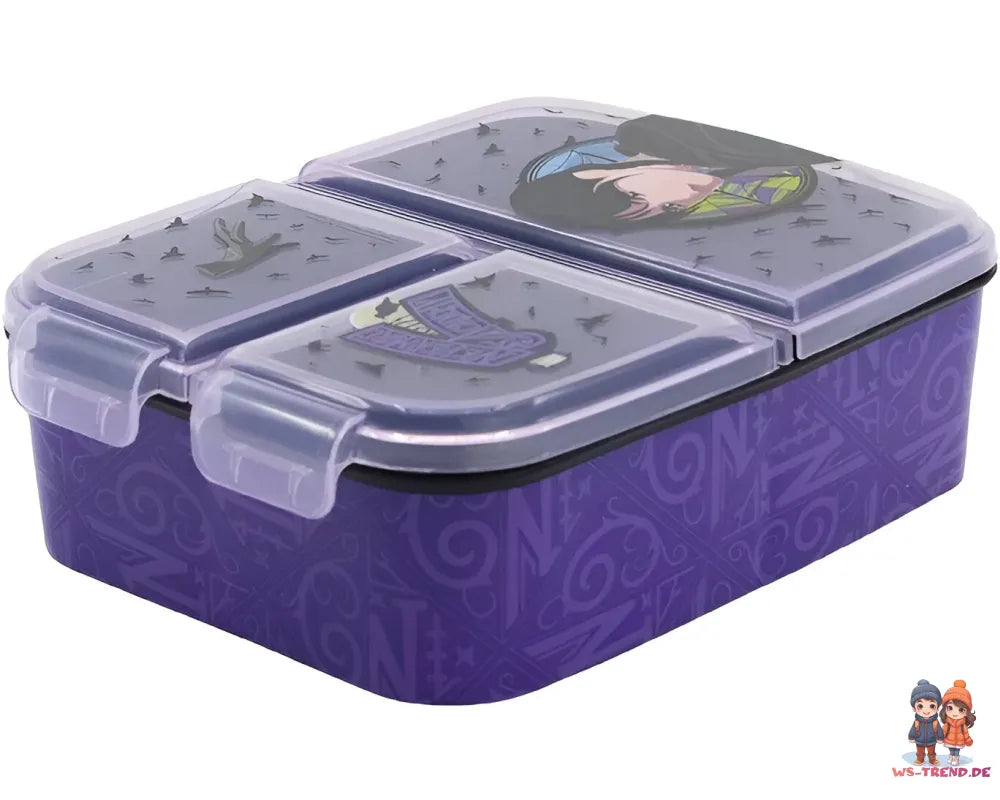 Wednesday 2 tlg. Lunchset Brotdose 3 Kammer Trinkflasche Flasche 400 ml - WS-Trend.de