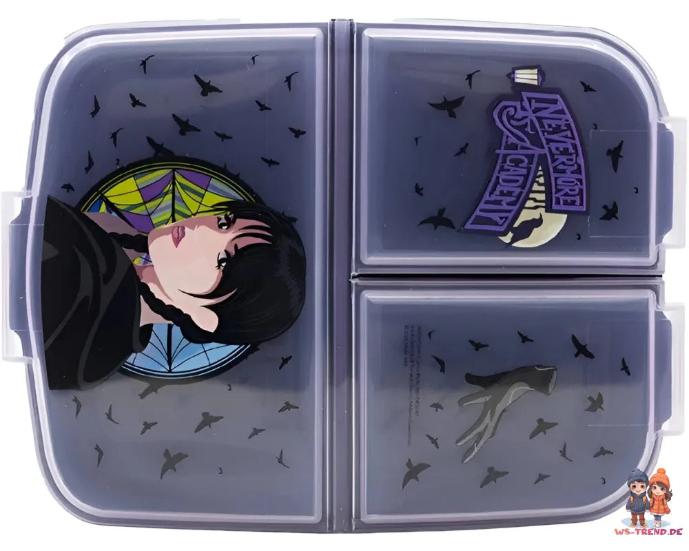 Wednesday 2 tlg. Lunchset Brotdose 3 Kammer Trinkflasche Flasche 400 ml - WS-Trend.de