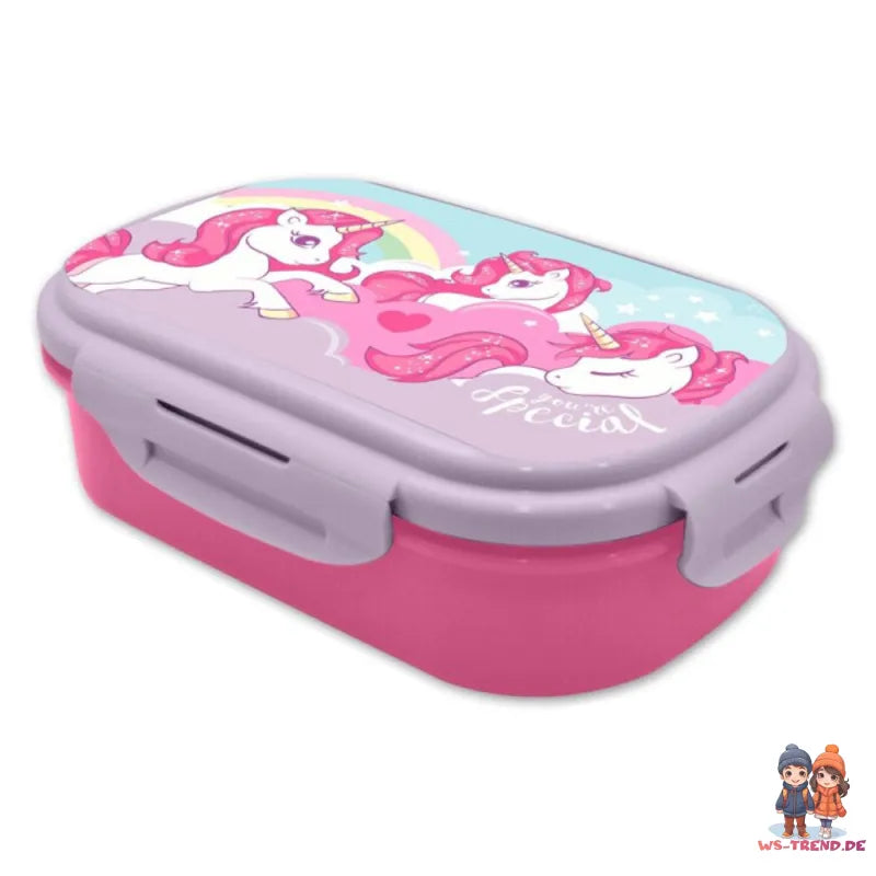 Sweet Einhorn Unicorn 3tlg. Lunch Set Brotdose plus Göffel - WS-Trend.de