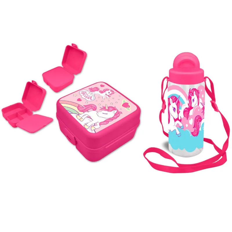 Sweet Einhorn Unicorn 2tlg. Lunch Set Brotdose plus Trinkflasche 500 ml WS Trend.de