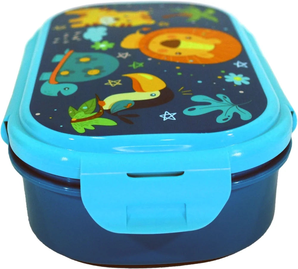 Jungle Friends 3 tlg Kinder Lunch Set Brotdose Alu Trinkflasche 500 ml Göffel - WS-Trend.de