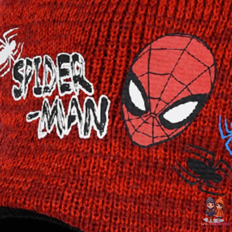 Marvel Spiderman Kinder Wintermütze peruanische Mütze Kindermütze - WS-Trend.de Gr. 52 - 54