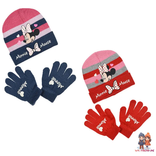 Disney Minnie Maus 2tlg. Set Kinder Herbst Wintermütze und Handschuhe - WS-Trend.de