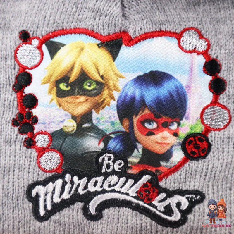 Miraculous Ladybug Cat Noir Kinder Herbst Wintermütze Bommelmütze - WS-Trend.de 52 54