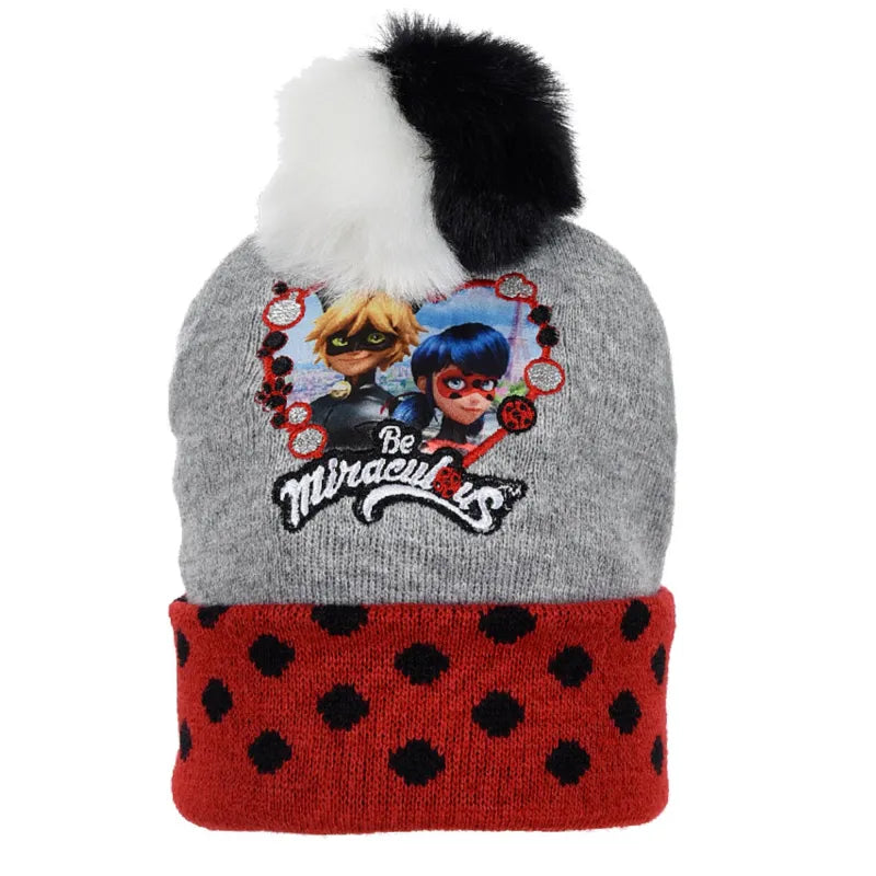Miraculous Ladybug Cat Noir Kinder Herbst Wintermütze Bommelmütze - WS-Trend.de 52 54