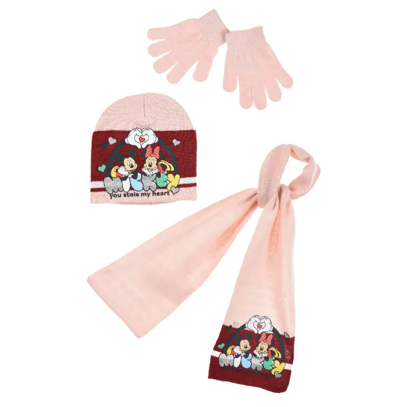Disney Minnie Micky Maus 3tlg.Set Herbst Wintermütze Schal und Handschuhe - WS-Trend.de Kinder