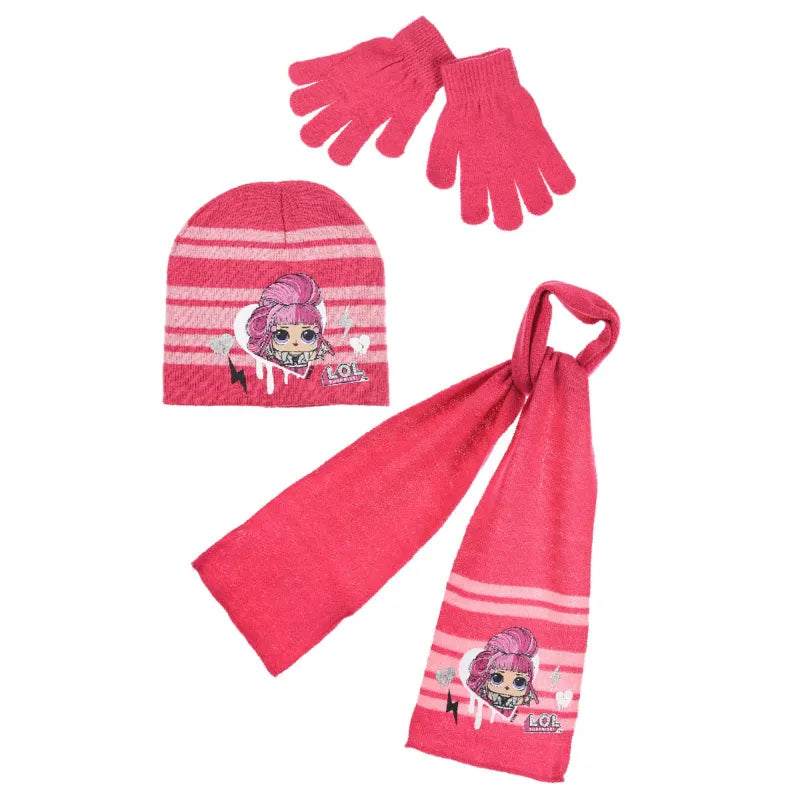 LOL Surprise - Kinder 3tlg. Winter Set Mütze Schal Handschuhe - WS-Trend.de - 52 54 Mädchen