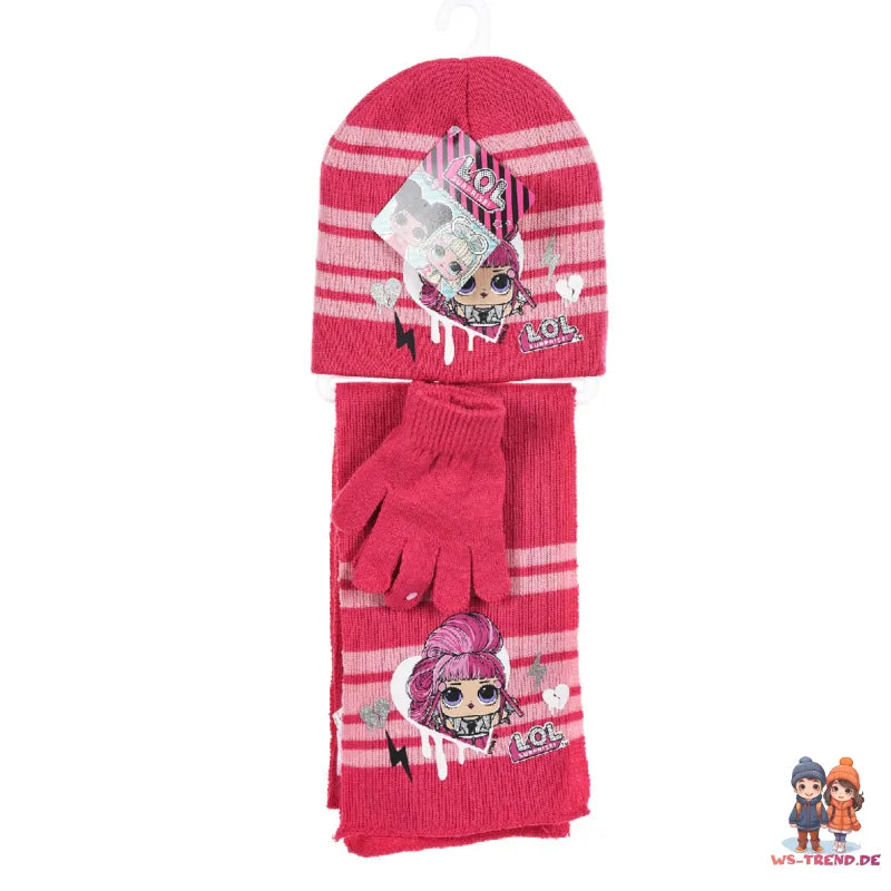 LOL Surprise - Kinder 3tlg. Winter Set Mütze Schal Handschuhe - WS-Trend.de - 52 54 Mädchen
