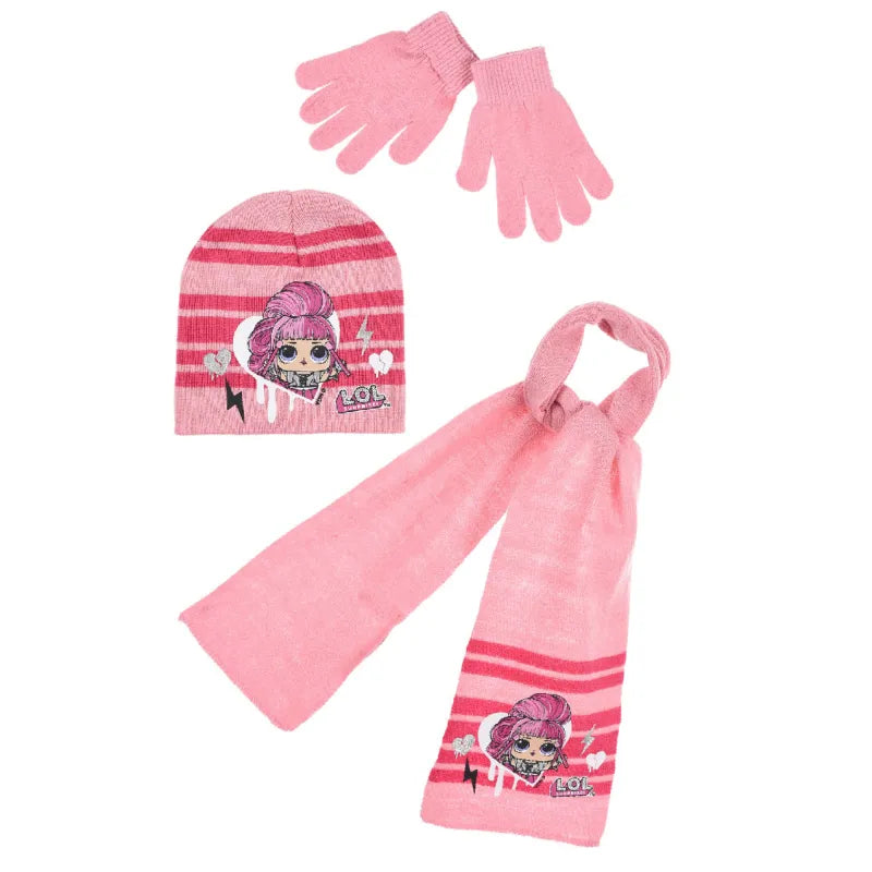 LOL Surprise - Kinder 3tlg. Winter Set Mütze Schal Handschuhe - WS-Trend.de - 52 54 Mädchen