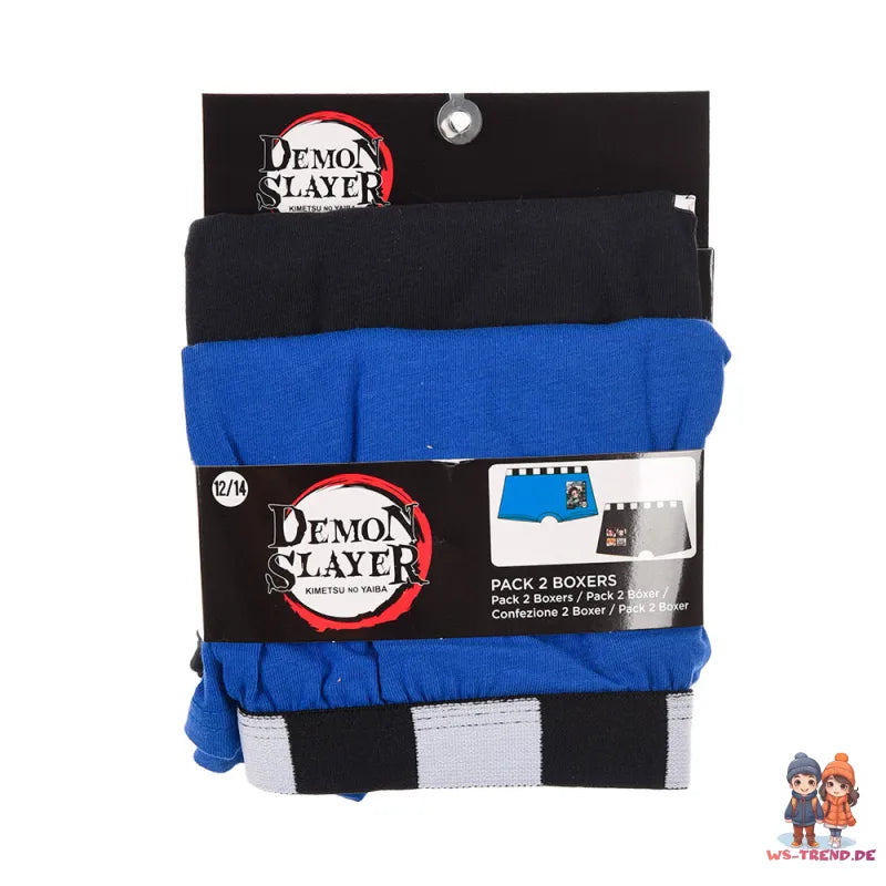 Anime Demon Slayer Jungen 2-er Pack Boxershorts Unterhose - WS-Trend.de Gr. 140 bis 172