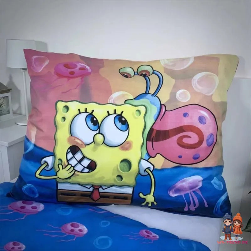 Spongebob Schwammkopf Patrick Mikrofaser Bettwäsche Set 135/140x200 70x90 cm - WS-Trend.de