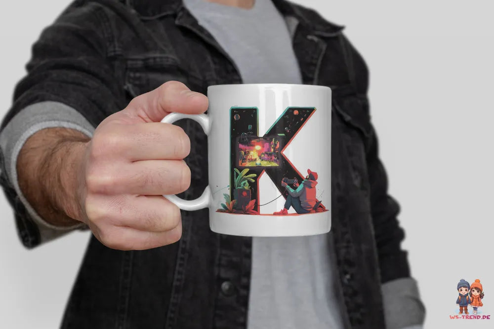 Name A bis Z Gamer Spieler Zocker Kaffeetasse Teetasse Tasse Geschenkidee - WS-Trend.de