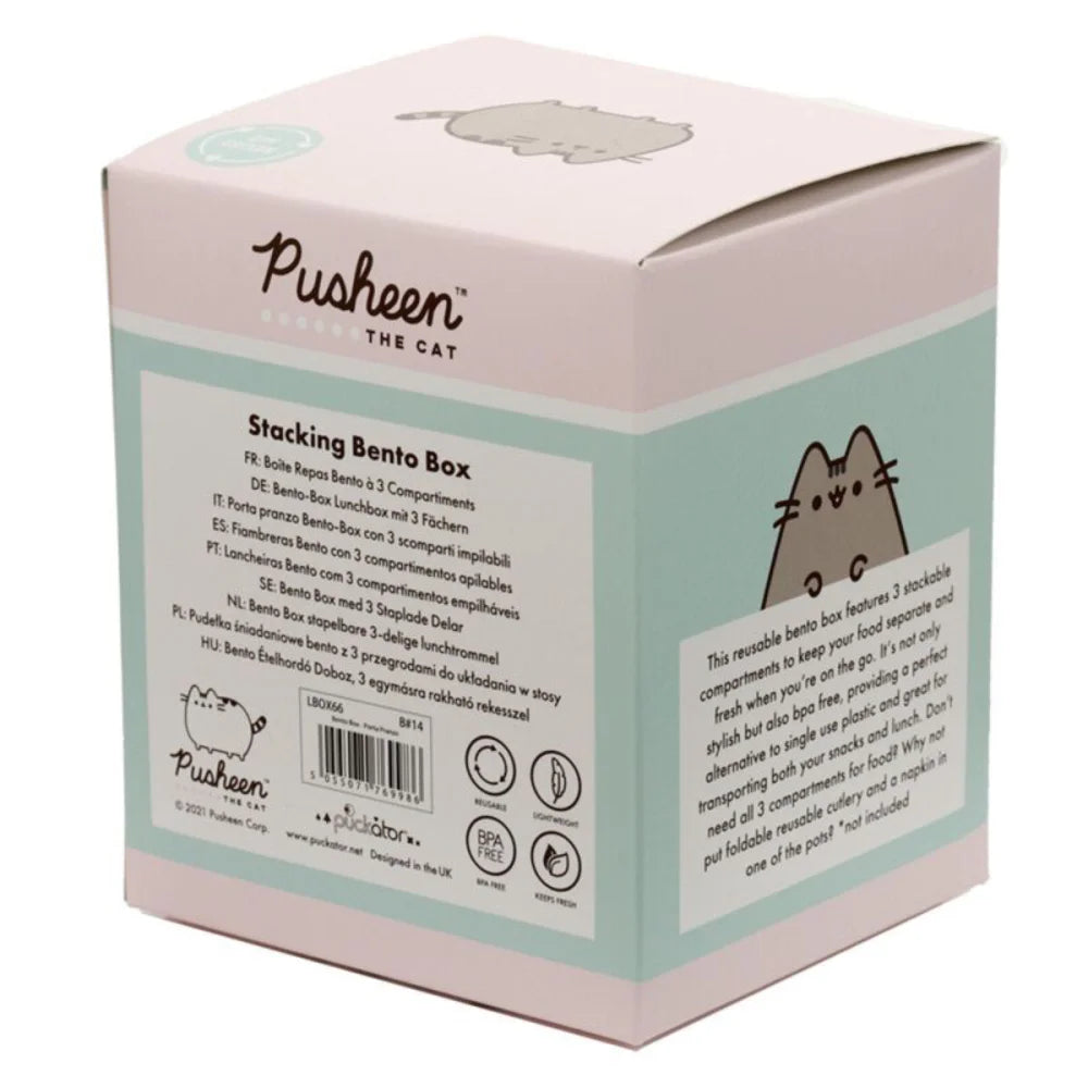 Pusheen die Katze gestapelte runde Bento-Lunchbox 3-teiliges Set - WS-Trend.de