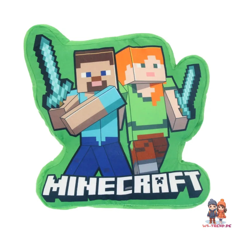 Gamer Minecraft Steve Alex Creeper 3D Kissen Dekokissen 40x40 cm - WS-Trend.de