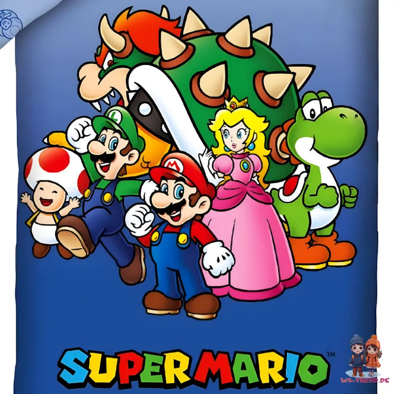 Super Mario Luigi Bowser Peach Bettwäsche Set 135/140x200 60x70 cm - WS-Trend.de