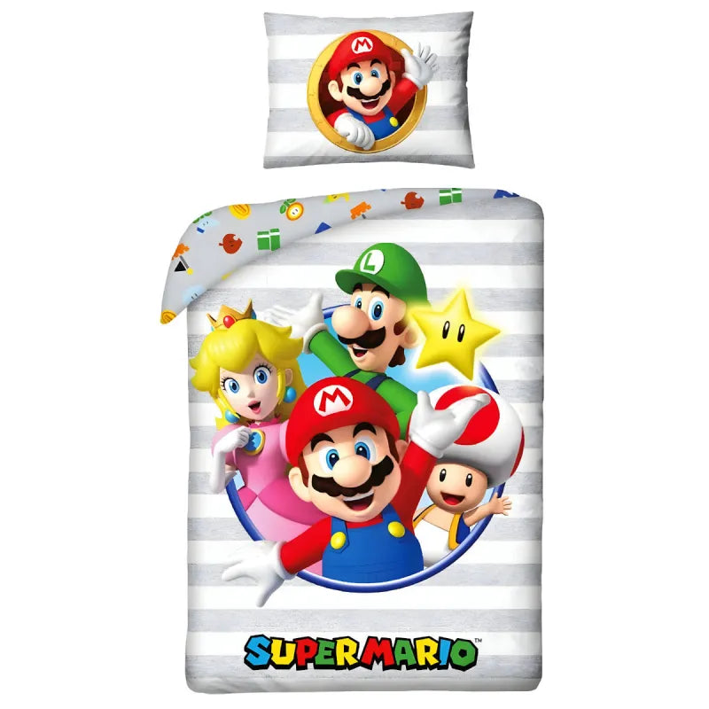 Super Mario Luigi Toady Peach Bettwäsche Set 135/140x200 60x70 cm - WS-Trend.de