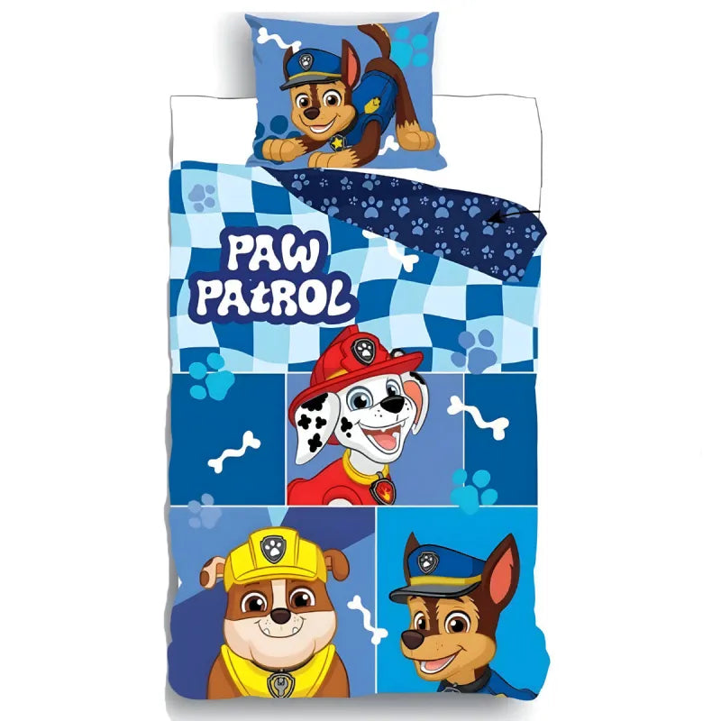 Paw Patrol Chase 2tlg Kinder Jungen Bettwäsche Set 135x200 80x80 cm Baumwolle - WS-Trend.de