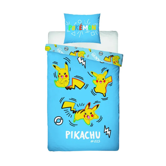 Pokemon Pikachu Mikrofaser Bettwäsche 2 tlg Set 135-140x200 63x63 cm - WS-Trend.de