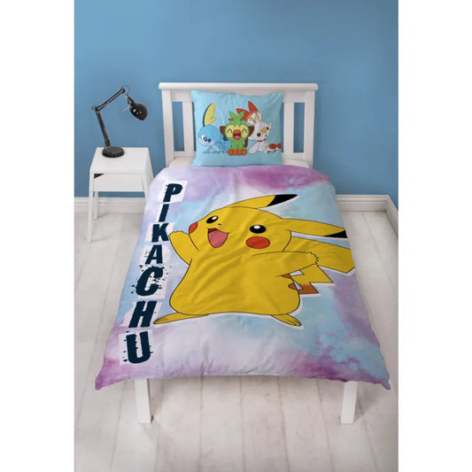 Pokemon Pikachu Mikrofaser Bettwäsche 2 tlg Set 135-140x200 63x63 cm - WS-Trend.de