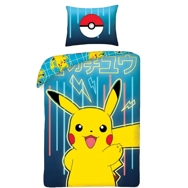 Pokemon Pikachu Kinder Bettwäsche Set 135/140x200 60x70 cm - WS-Trend.de