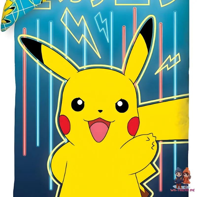 Pokemon Pikachu Kinder Bettwäsche Set 135/140x200 60x70 cm - WS-Trend.de