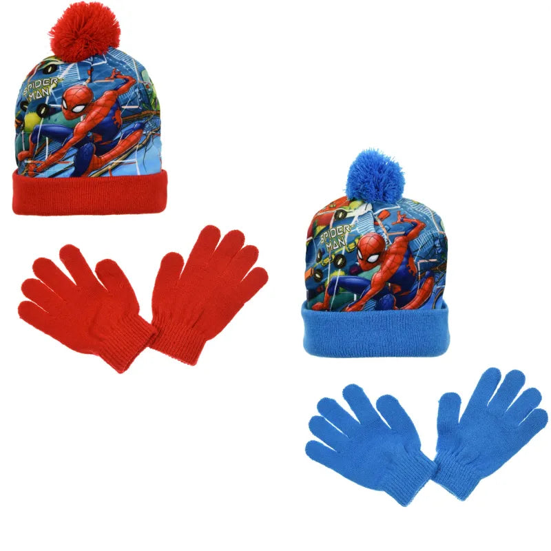 Spiderman Kinder Herbst Winter Set Mütze plus Handschuhe WS Trend.de Kindermütze 52 54