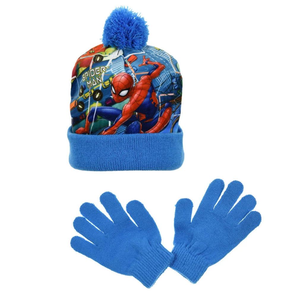 Spiderman Kinder Herbst Winter Set Mütze plus Handschuhe - WS-Trend.de Kindermütze 52 54