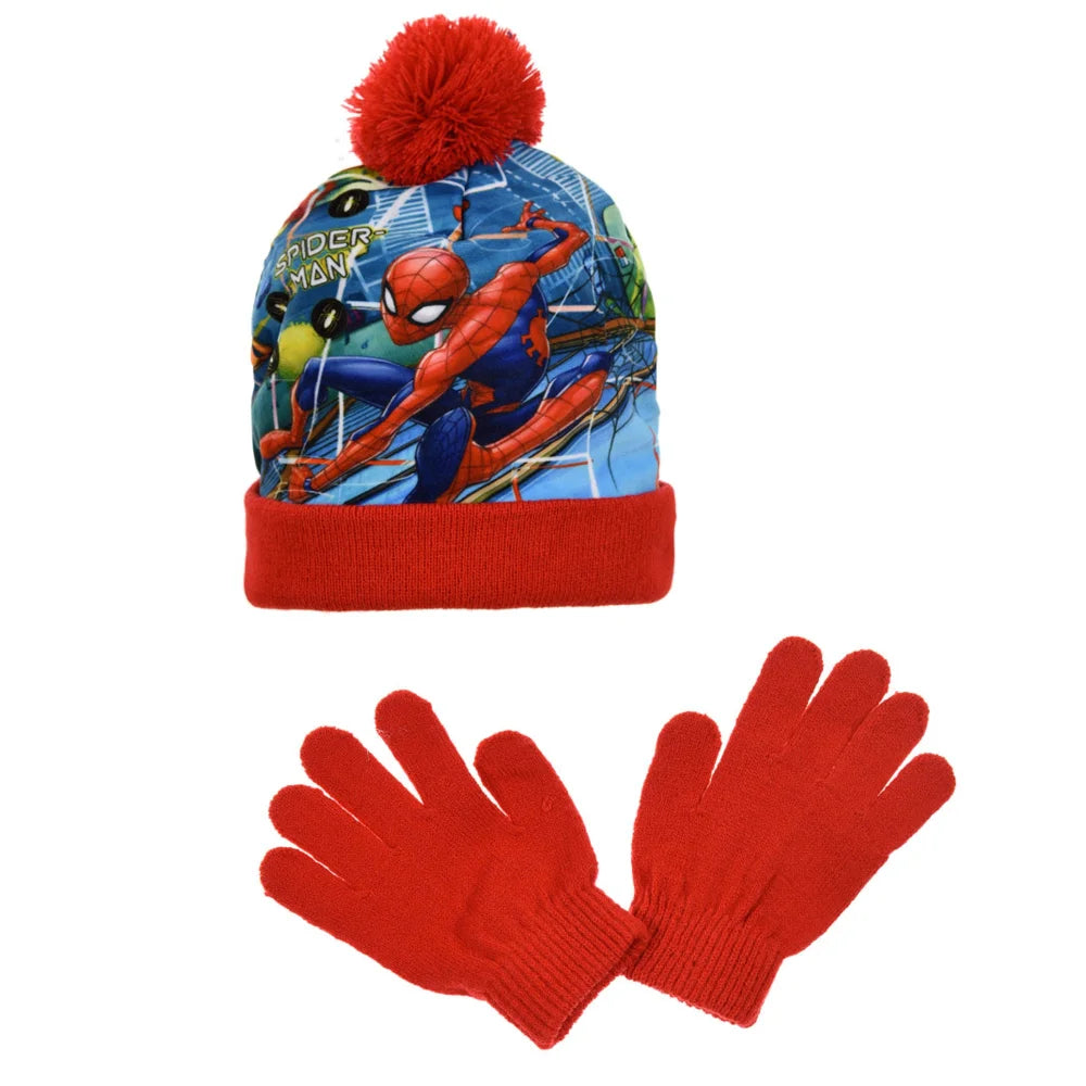 Spiderman Kinder Herbst Winter Set Mütze plus Handschuhe - WS-Trend.de Kindermütze 52 54