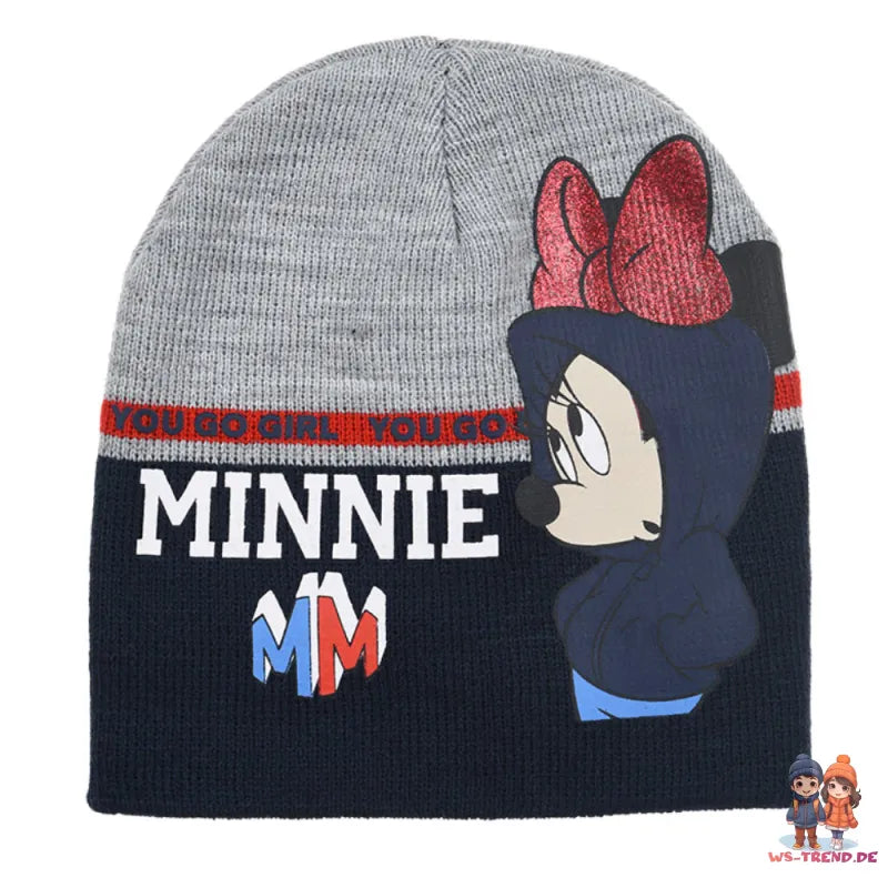 Disney Minnie Maus 2teiliges Set Kinder Herbst Wintermütze plus Loop - WS-Trend.de